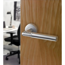 Elegant Yale Electronic Door Handle, Right, Stainless Steel, PIN Code, up to 9 Users + 1 Admin