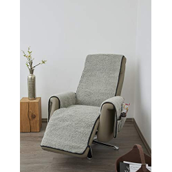 Practical New Wool armchair and armrest cover with extended footrest