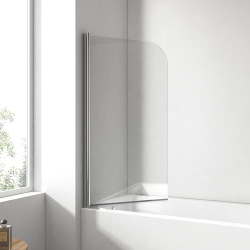Mampara de ducha/bañera EMKE de 80x140 cm, plegable, de cristal de seguridad de 6 mm.