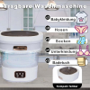 Mini camping washing machine 15 L, 2-in-1 spin dryer, portable, grey