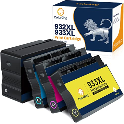 Змінні чорнильні картриджі, упаковка з 4 штук, для HP 932XL/933XL – ColorKing – чорний/блакитний/жовтий/пурпуровий