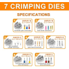 KF CPTEC 9-piece crimping tool set with interchangeable attachments for cable lugs & solar connectors