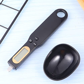 DELURA Elektronischer Küchenlöffel Waage Spoonlcd Multi-Gewicht für Gewürze, Mehl, Portionierung, Schwarz
