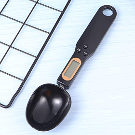 DELURA Elektronischer Küchenlöffel Waage Spoonlcd Multi-Gewicht für Gewürze, Mehl, Portionierung, Schwarz