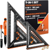 Juego de escuadra de carpintero 7 en 1 de 300 mm + calibre angular de aluminio de 180 mm THORVALD