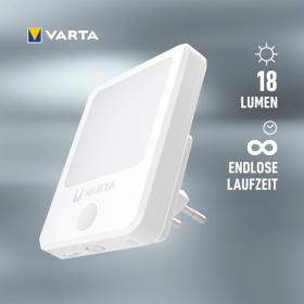 VARTA Nachtlicht Steckdose LED mit Bewegungsmelder Dimmfunktion Automatisches Abschalten