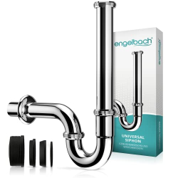Extra langer Waschbecken-Siphon – Engelbach, 1 1/4 Zoll mit Gummimanschette