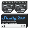 WiFi Smart Relay Switch Power Meter Shelly 2PM Gen3 2 Channels 16A Light Roller Shutter Timer Alexa Google Home 2-Pack