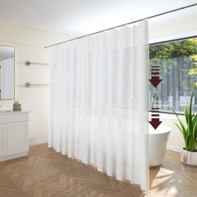 Шторка для душа Vinabo 180x200 см, устойчивая к плесени, полиэстер, водоотталкивающая, с кольцами, можно стирать в машине