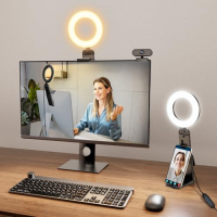 Evershop Ring Light Clip On, Mini LED Light for Laptop, Webcam, Video Calls and Streaming