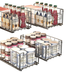 Cajón telescópico extensible para cocina, organizador de armario metálico
