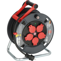 Brennenstuhl Professional Kabeltrommel 300 KU 4100, 40 m Kabel, Schwarz, für Baustelle und Außenbereich