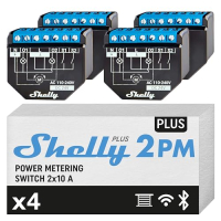Shelly Plus 2PM WLAN Smart Relais 2-Kanal, Rollladensteuerung mit Leistungsmessung, 4er Set 