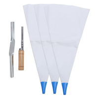 Mortar bag set PVC, joint and injection bags with stainless steel nozzles, heavy duty