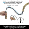 TIMACO kitchen faucet in brushed gold with pull-out spray head and 360° swivel function