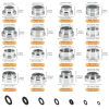 16-piece tap adapter set 16–28 mm for garden and kitchen connections, with seals