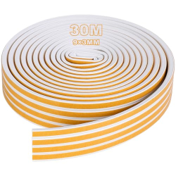 Cinta de sellado AiQInu para ventanas y puertas correderas, 6 × 9 mm, 30 m, resistente al calor.