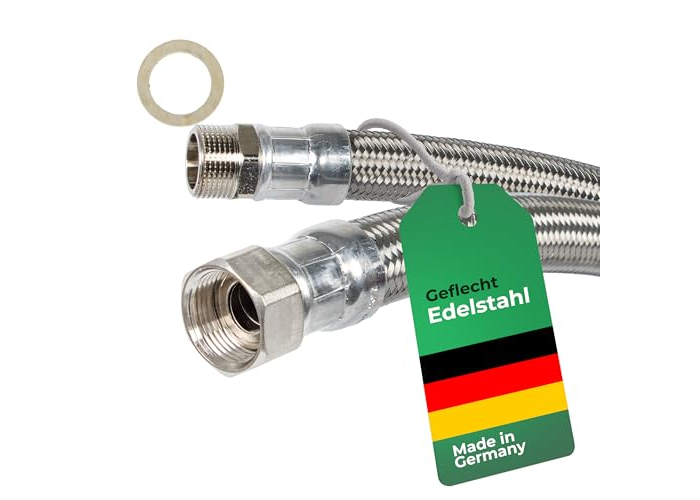 Flexschlauch DN19 Edelstahlgeflecht 3/4 Zoll, 70 cm Flexschlauch DN19 Edelstahlgeflecht 3/4 Zoll, 70 cm