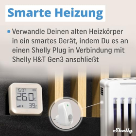 Sensor de temperatura y humedad WiFi Shelly H&T Gen3 para hogar inteligente, blanco