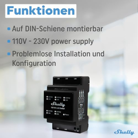 Conmutador de red Ethernet Shelly LAN Switch para montaje en carril DIN con 5 puertos RJ45