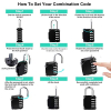 4-digit combination lock for lockers, schools, gyms and outdoor areas, black