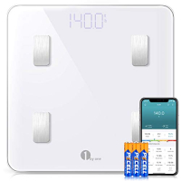 Smart Body Fat Scale 1BYONE mit App, Körperanalyse, Weiß