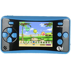 Consola de juegos portátil QS-4 con conexión a TV, azul