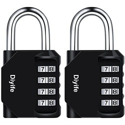 Diyife 4-digit combination lock, set of 2, weatherproof, made of metal