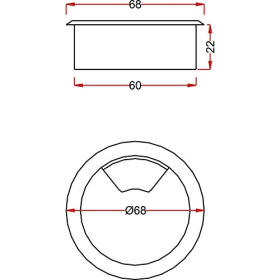 VASALAT cable grommet made of beech wood for furniture and worktops