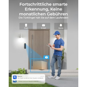 Reolink Video-Türklingel mit Kamera, Akku, 2K WLAN, Personen-/Fahrzeug-/Paketerkennung 