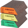 Bosch Professional EXPERT S470 Handschleifschwämme, 3er-Set, mittel/fein/sehr fein