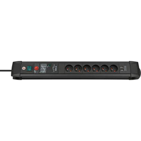 Cable de extensión Brennenstuhl Premium Line con 6 enchufes, puertos USB y protección contra sobretensiones.