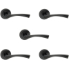 5-piece set of door handles, Ola black, for interior doors