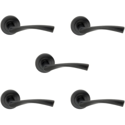 5er Set Türdrücker Garnitur Ola Schwarz für Innentüren