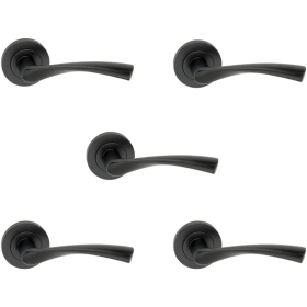 5er Set Türdrücker Garnitur Ola Schwarz für Innentüren
