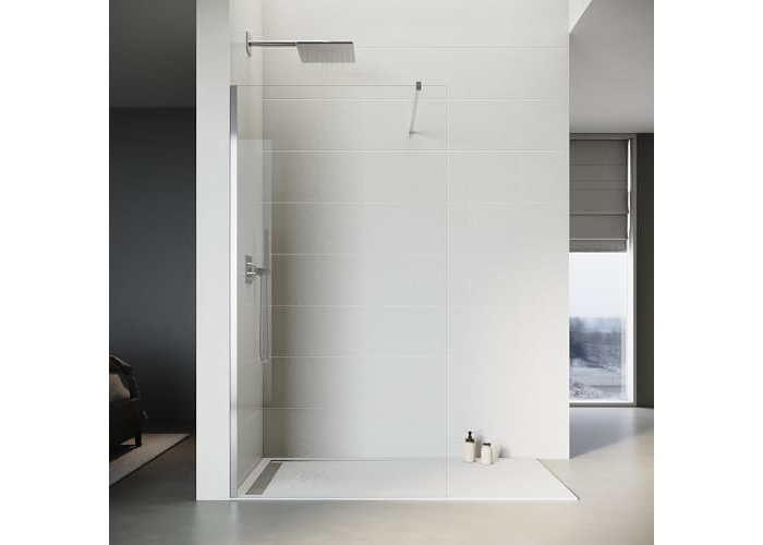 Mampara de ducha SONNI de 110 x 200 cm, cristal de seguridad templado con nanorrevestimiento. Mampara de ducha SONNI de 110 x 200 cm, cristal de seguridad templado con nanorrevestimiento.