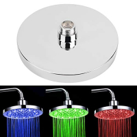 LED Duschkopf Rund Edelstahl 20,3 cm mit Farbwechsel