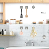 Juego de accesorios de baño de acero inoxidable, 6 piezas, con toallero y ganchos.