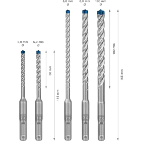 Набор из 5 ударных дрелей Bosch EXPERT SDS-plus-7X
