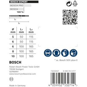 Набор из 5 ударных дрелей Bosch EXPERT SDS-plus-7X