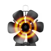 6-blade fireplace fan without electricity – Quiet, heat-powered stove fan