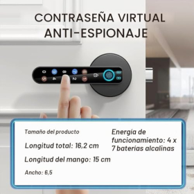 Cerradura inteligente 9 en 1 con teclado táctil: cerradura digital para el hogar y la oficina.