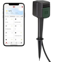 Enchufe de jardín WiFi Brennenstuhl Connect con estaca para suelo, 2 vías, 3 m