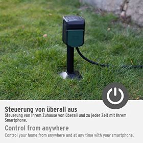 brennenstuhl Connect WLAN-Gartensteckdose mit Erdspieß, 2-fach, 3 m  