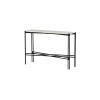 Стильный приставной столик Venture Home Razzia 110x30x75 см, белый терраццо/черный