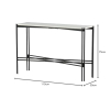 Стильный приставной столик Venture Home Razzia 110x30x75 см, белый терраццо/черный