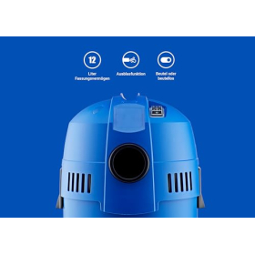 Nilfisk Buddy II 12L Пилосос для вологого/сухого прибирання для майстерні, дому, саду та автомобіля (1200 Вт)