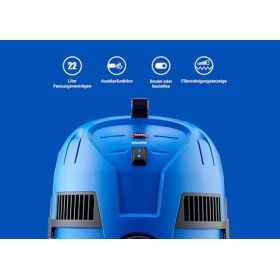 Nilfisk Multi II 22 wet vacuum cleaner with filter warning