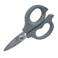 Tijeras Clauss Kevlar, hojas de acero al carbono con revestimiento de titanio, 15,4 cm, mango gris