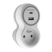 16A Steckdose mit 2 USB-A und C Ladeanschlüssen weiß/grau ZENITECH